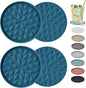 Silicone Coasters for Drinks[4 Pack]- Cup Mat for Tabletop Protection-Non-Slip, Non-Stick, Coffee Table Decor, Great Gift for Any Occasion, Dark Blue