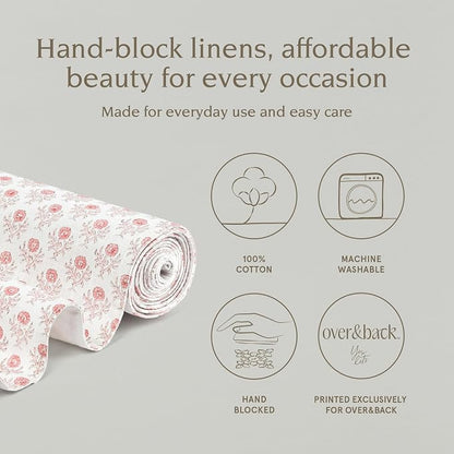 Over&Back 18x90 Hand-Blocked Printed Cotton Table Runner - Image 2