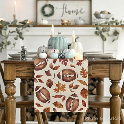 Artoid Mode 210 GSM Fall Table Runner 13x48 Inch Home Party Decor | Rugby Maple - Image 2