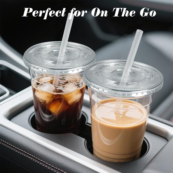 Ginkgo 50 Pack 20 oz Plastic Iced Coffee Cups - Image 4