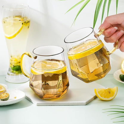WRINGKIT Set of 4 Glass Espresso Cups, 10 Oz Clear Glass Tea Mugs - Image 4