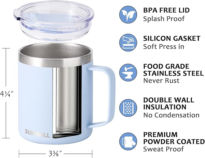 SUNWILL Travel Coffee Mugs Set of 4, Insulated Tumbler - Image 2