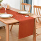 Faux Linen Table Runner Water Resistant 13 x 72 in, Rust | Farmhouse Rustic by Nacuci