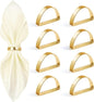Gold Napkin Rings Set of 8, Stainless Steel Metal Gold Napkin Holder, Fall Thanksgiving Christmas Easter Napkins Rings for Table Decor Wedding, Banquet, Party