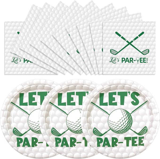 50pcs Golf Paper Plates and Napkins Party Decorations | Golf Themed Birthday by Unknown