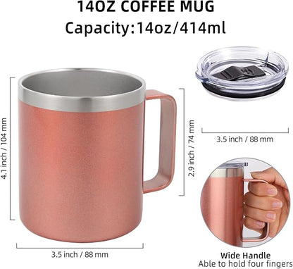 Volhoply 14oz Insulated Stainless Steel Coffee Mug - Image 2