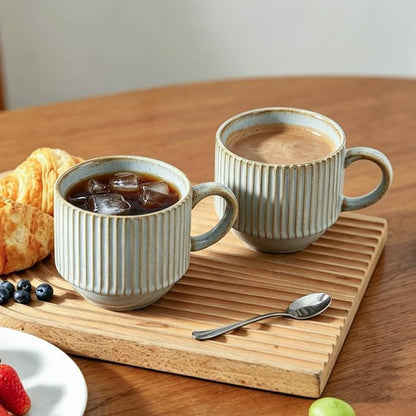 HASENSE Stackable Coffee Mugs, 15 Oz Ceramic Coffee Mugs - Image 6