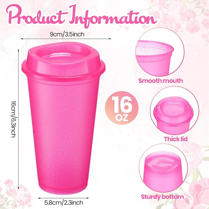 Honeydak 45 Pack 16 oz Reusable Coffee Cups - Image 3