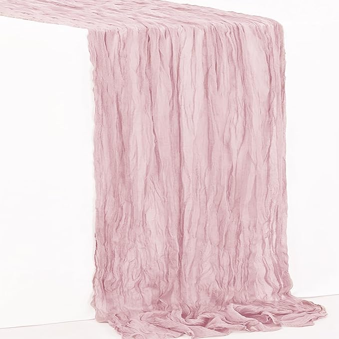 1 Pack Dusty Pink Cheesecloth Table Runner 35x120 Inch 10Ft Rustic Gauze Cheese - Image 7
