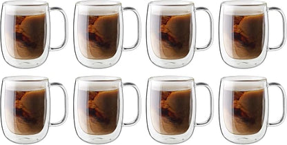 ZWILLING Sorrento Plus 8-pc Double-Wall Glass Coffee Mug Set by Zwilling