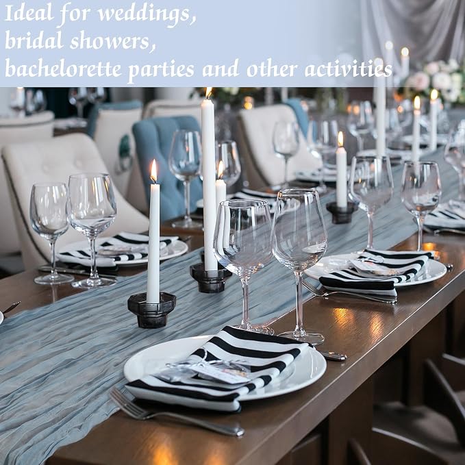 12 Pcs Gradient Blue Cheesecloth Gauze Table Runners | Boho Wedding Decor - Image 5