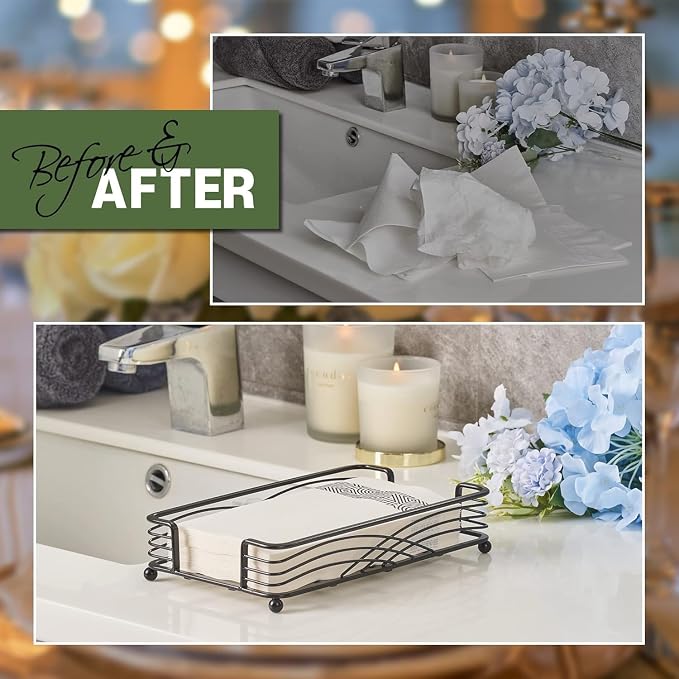 Guest Hand Towel Holder for Bathroom, Powder Room & Vanity Use - Image 4