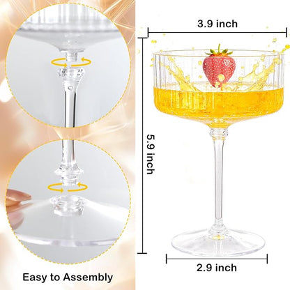 LIYH 20 Pcs 10oz Plastic Martini Glasses - Image 2