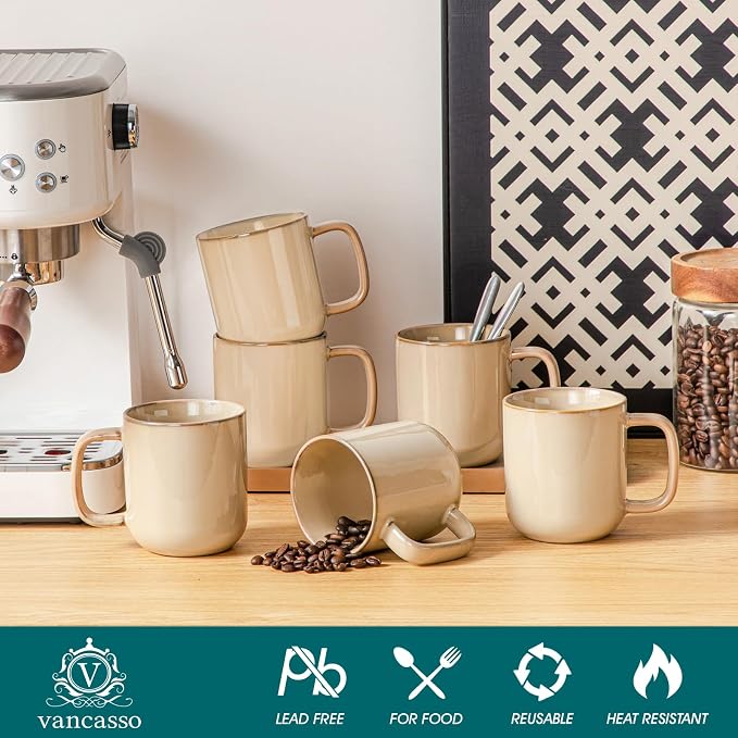 vancasso Coffee Mugs Set of 6, 12 Oz Ceramic Coffee Cups - Image 3