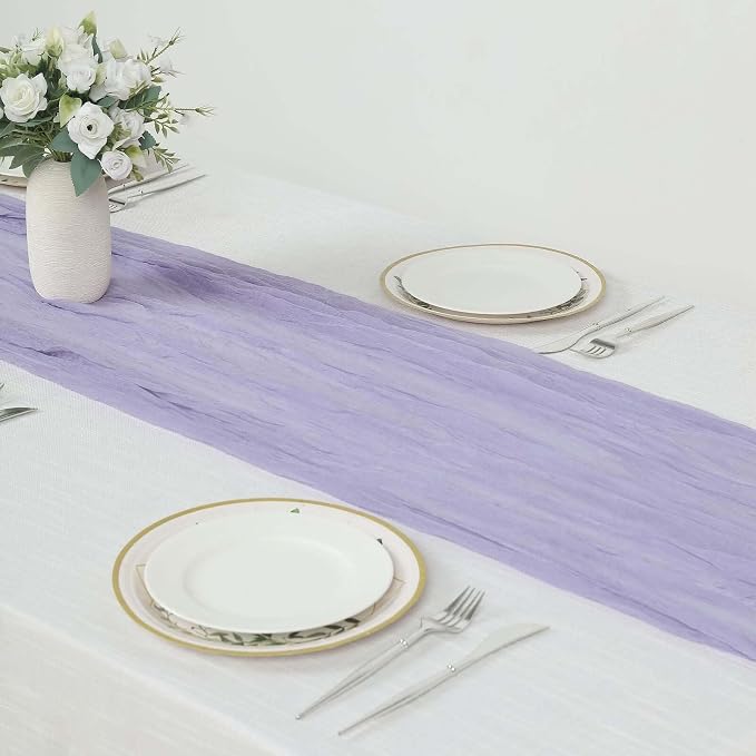 Efavormart 10ft Lavender Lilac Cheesecloth Table Runner by efavormart