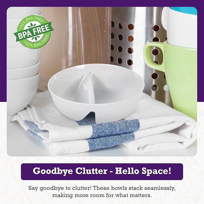 6 Pack - Just Crunch Anti-Soggy Cereal Bowl - Keeps Cereal Fresh & Crunchy | - Image 2