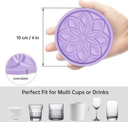 HFHOME Silicone Coasters Set for Drinks - Image 3