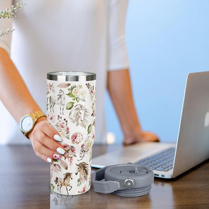 30 oz Horse Tumbler with Handle and Flip Straw, Vacuum Insulated Water Bottle - Image 5