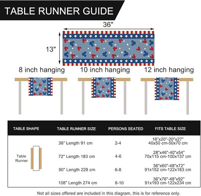 Seliem 4th of July Patriotic Table Runner, American USA Burlap Home Decoration - Image 3