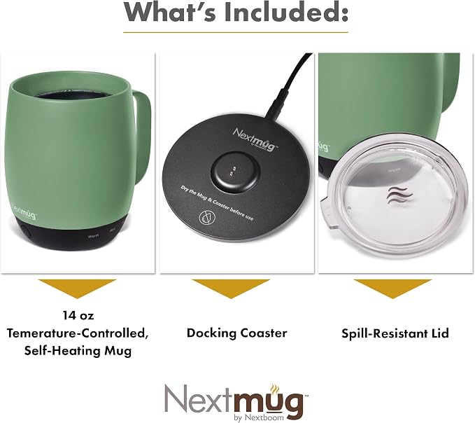 Nextmug - Temperature-Controlled, Self-Heating Coffee Mug | – No App, - Image 3