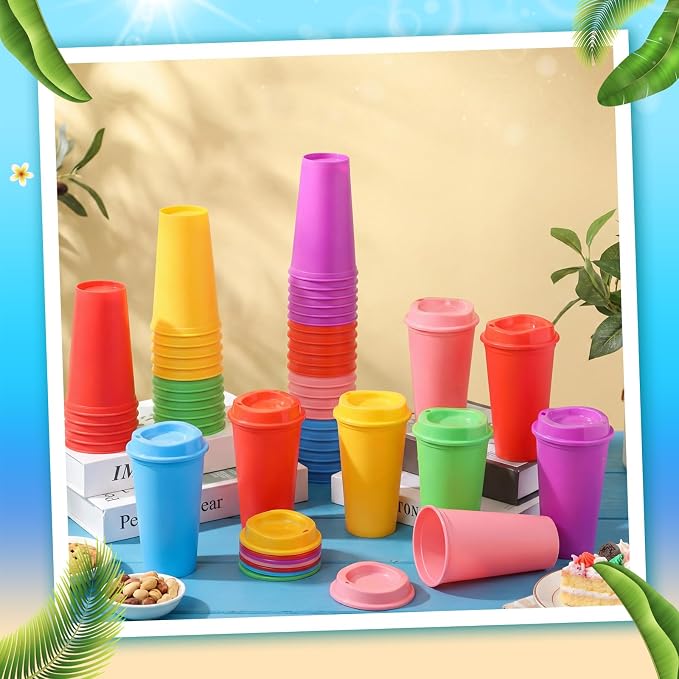 Honeydak 45 Pack 16 oz Reusable Coffee Cups - Image 2