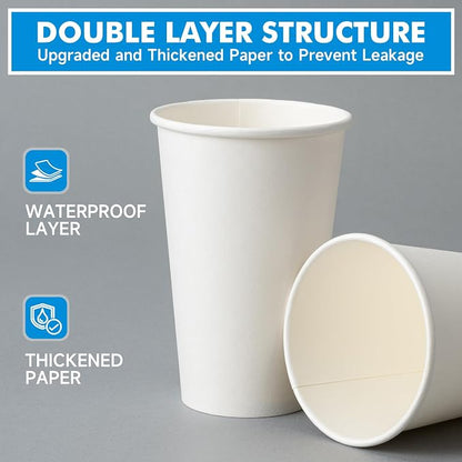 RACETOP 16 oz 50 Pack Disposable Paper Coffee Cups - Image 4