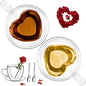 glastal Espresso Cup 5oz Double Walled Glass Coffee Mugs Tea Cups by glastal