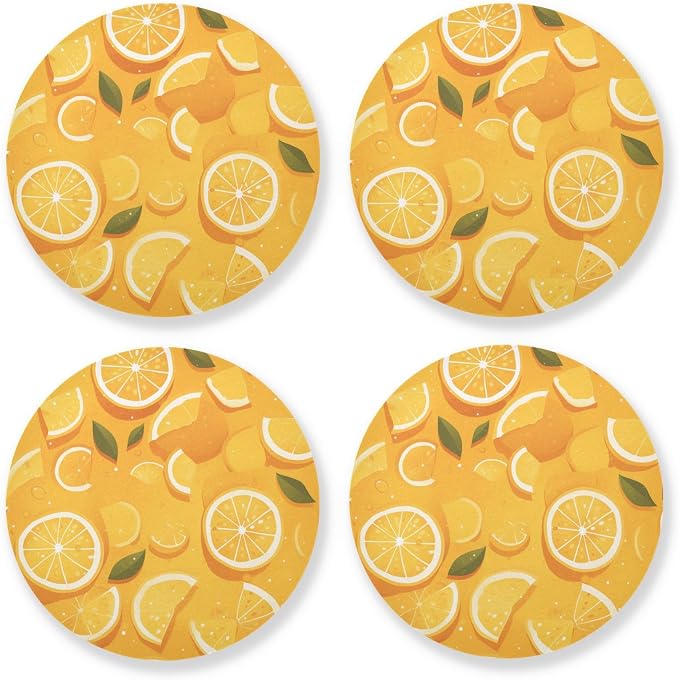 Slice Citrus 4 Piecing Set Coasters by KLL