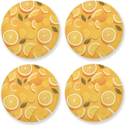 Slice Citrus 4 Piecing Set Coasters by KLL