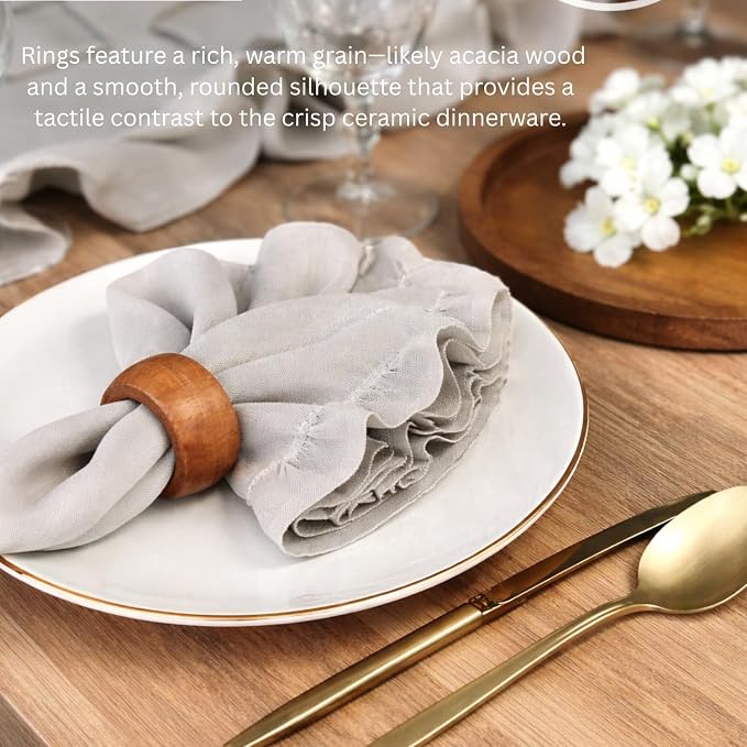 Classic Handmade Napkin Rings Set, Dining Table Holders - Image 3