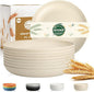 Kitchen Plates Set for 8, Wheat Straw Plate 9 Inch, Unbreakable Party Plates by BUSOKIP
