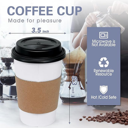 Ginkgo 100 Pack 16 oz Disposable Coffee Cups - Image 3