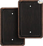 Henne Bery Rope Edge Decorative Wall Plate Switch Plate Outlet Cover (Single Blank, 2 Pack, Aged Bronze)