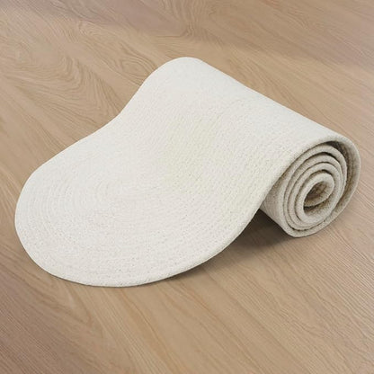 Encasa XO Dining Table Runner, Handmade Ribbed Cotton 12"x54" Off White | 100% - Image 2