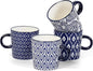 Selamica Ceramic Espresso Cups Set of 4, Vintage Blue | 5 Oz Espresso Mugs by Selamica
