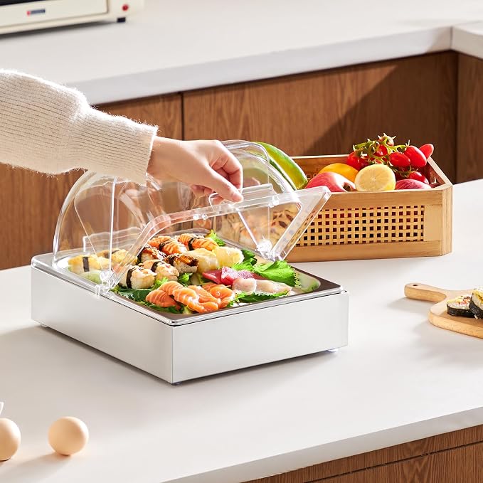 VEVOR Countertop Food Serving Display Container, 1 x 1/2 Pan Stainless Steel - Image 8