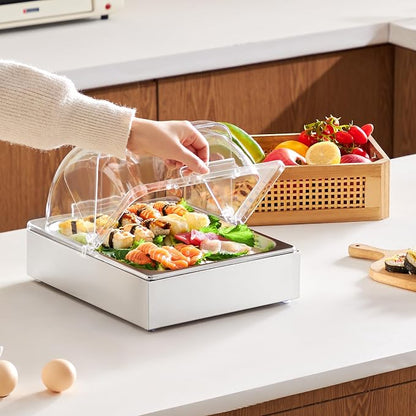 VEVOR Countertop Food Serving Display Container, 1 x 1/2 Pan Stainless Steel - Image 8