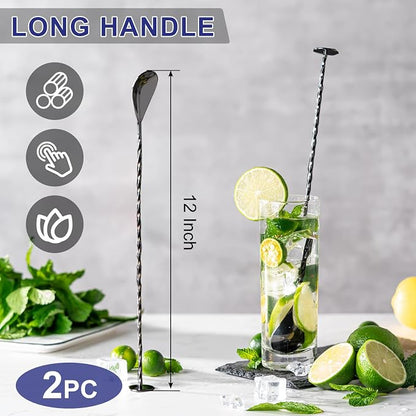 Bar Spoon Cocktail Mixing Stirrers, 12” - Image 2