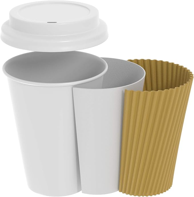 GUSTO [12 oz. - 500 Count Insulated Kraft Ripple Paper Hot Cups, Disposable - Image 6