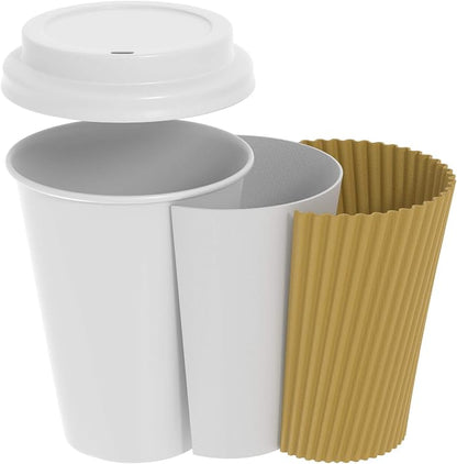 GUSTO [12 oz. - 500 Count Insulated Kraft Ripple Paper Hot Cups, Disposable - Image 6