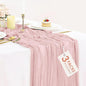 3 Pack Dusty Pink Cheesecloth Table Runner 35x120inch, 10FT Spring Summer Gauze by BlueTopCoLtd