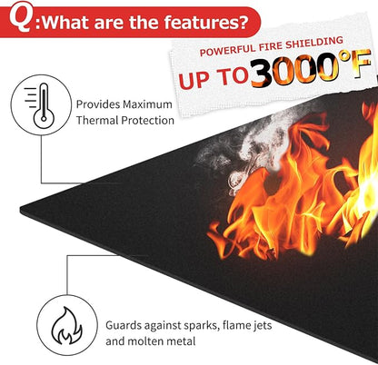 Matace Welding Blanket Fireproof Carbon Felt Soldering Mat & Pad, 5mm Flame Retardant Fabric, Heat Shield for Brazing, Stove Wick, Automotive Repair, HVAC Plumbing - 12x14 Inch, 2 Pack, Black