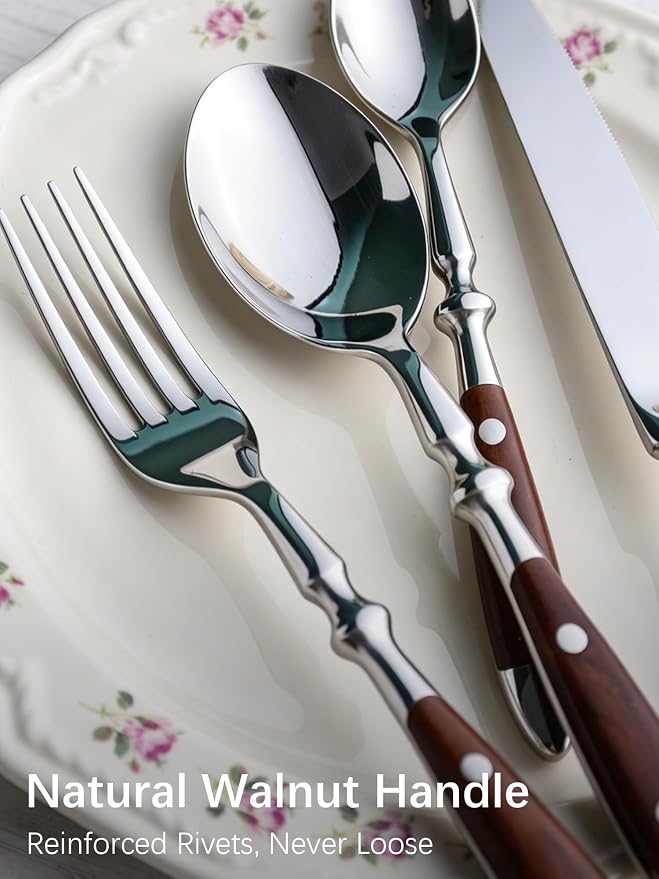 Silverware Set for 4 Classic 20 Piece Flatware Set Elegant 18/10 Stainless - Image 3