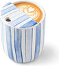 Ceramic Mug with Sip Hole 10 oz Novelty Blue Striped Ceramic Ice Coffee Mug by Ferrochef
