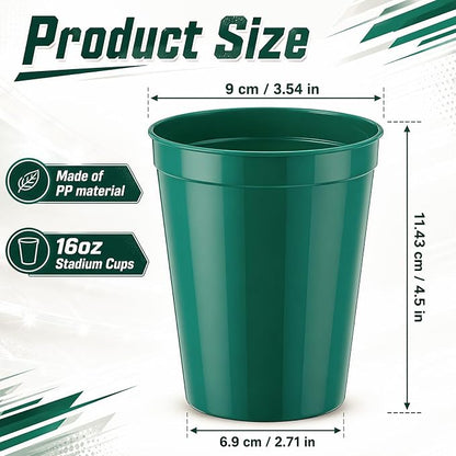 Yungyan 50 Pack 16 oz Stadium Cups Reusable Plastic Cups Blank Drink Stadium - Image 2