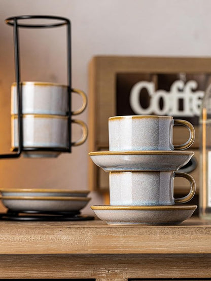 Gomakren 2.5oz Stackable Espresso Cups Set of 4 - Image 9