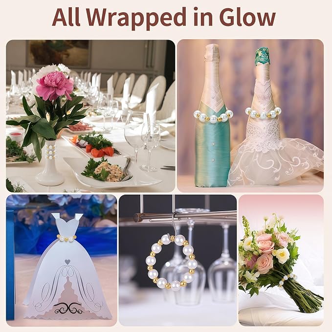 Pearl Napkin Rings Set of 12, Handmade Imitation Pearl Napkin Rings, Napkin - Image 5