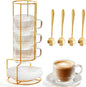 5.4 oz Espresso Cups Set of 4, Stackable Small Cup by Coffeetime