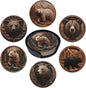 Bear Coasters for Drinks with Holder Round Leather Coasters Set of 6 Cups Mugs Mat Pad for Home Kitchen Bar