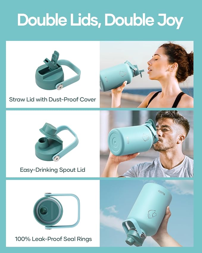 BUZIO 64 oz Insulated Stainless Steel Water Bottle - Image 4